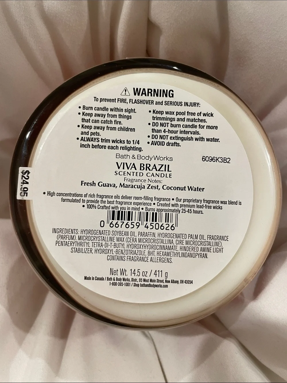 BBW Viva Brazil 3 Wick Candle